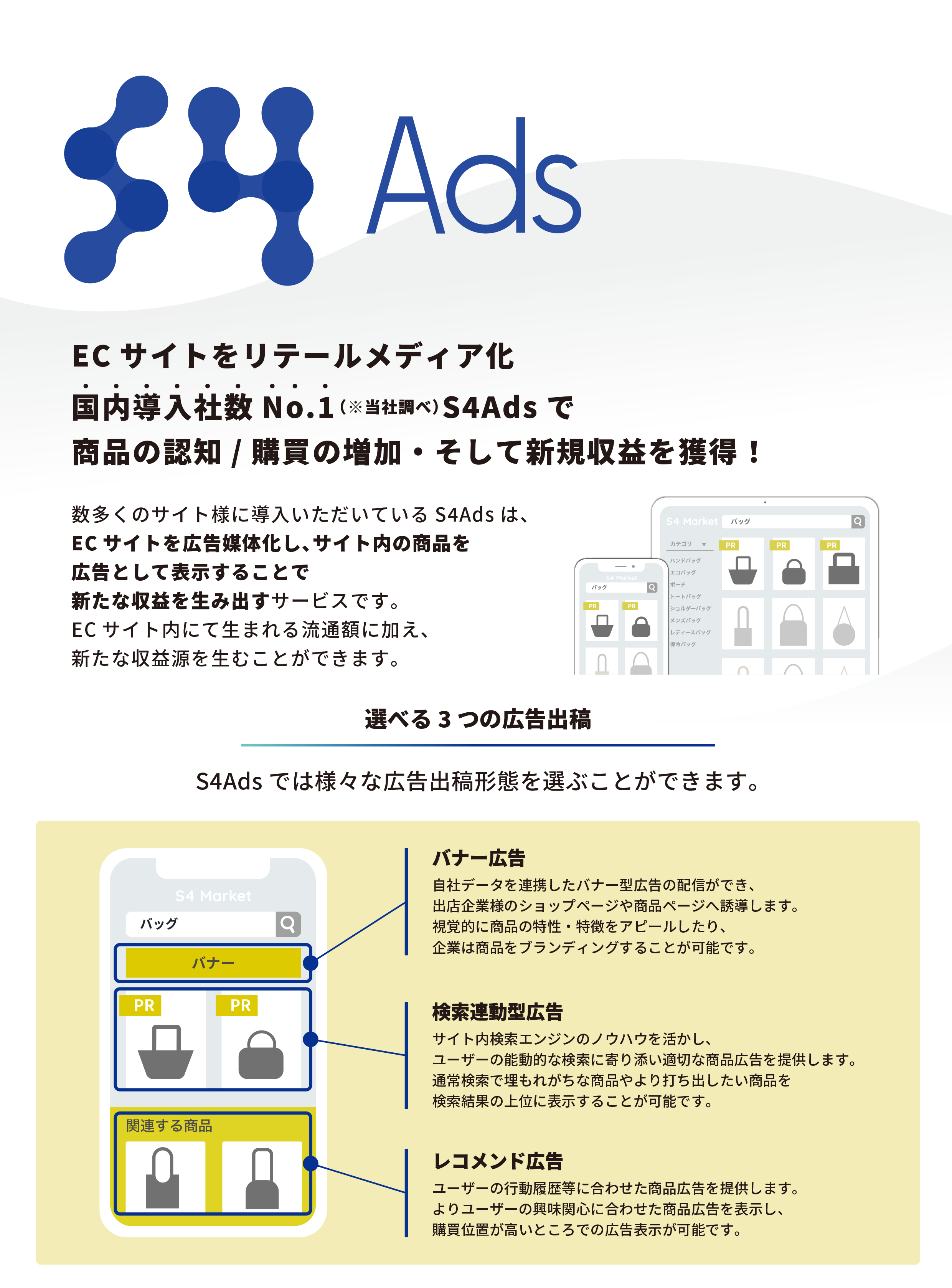 選べる3つの広告出稿