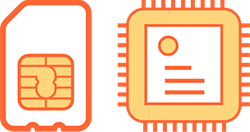 カード型SIMとチップ型SIMの2種類を用意