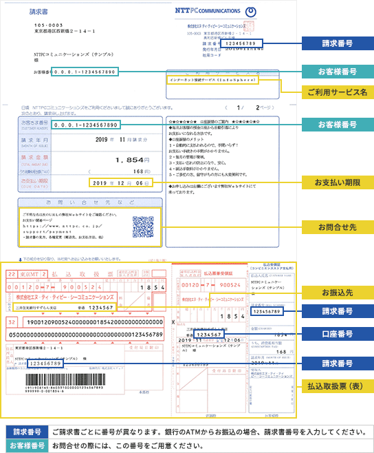 請求書のおもて面