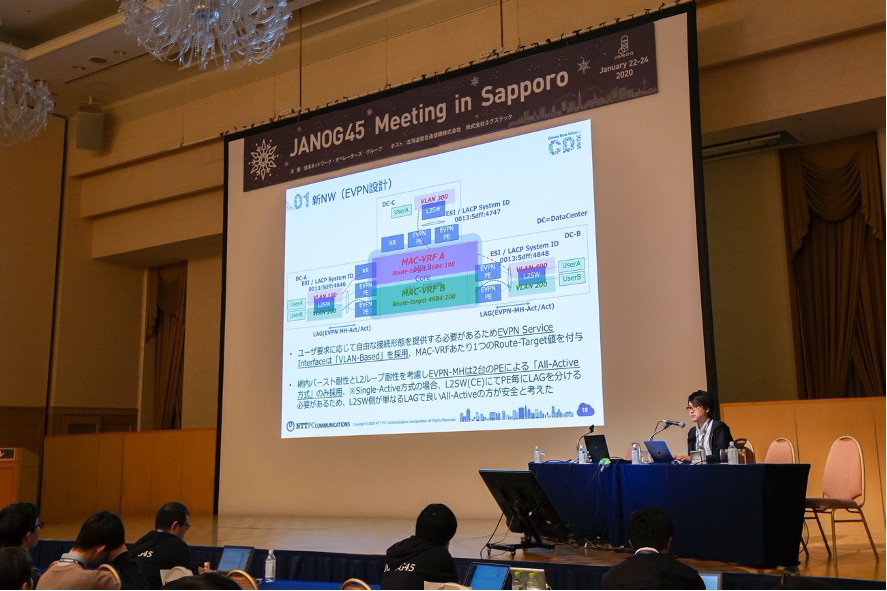 写真：JANOG45 Meetingでの発表の様子