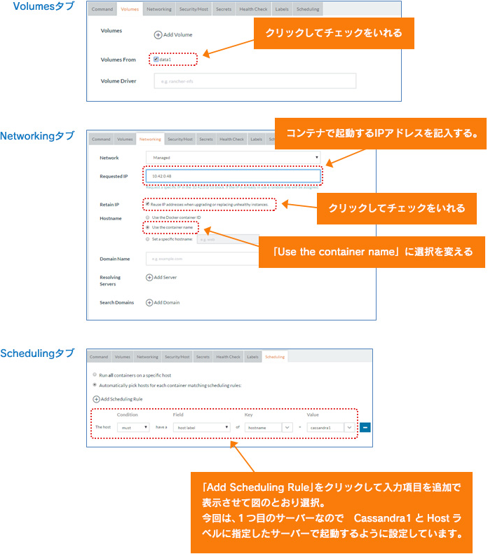 ＜図10-4＞ Cassandraコンテナの設定